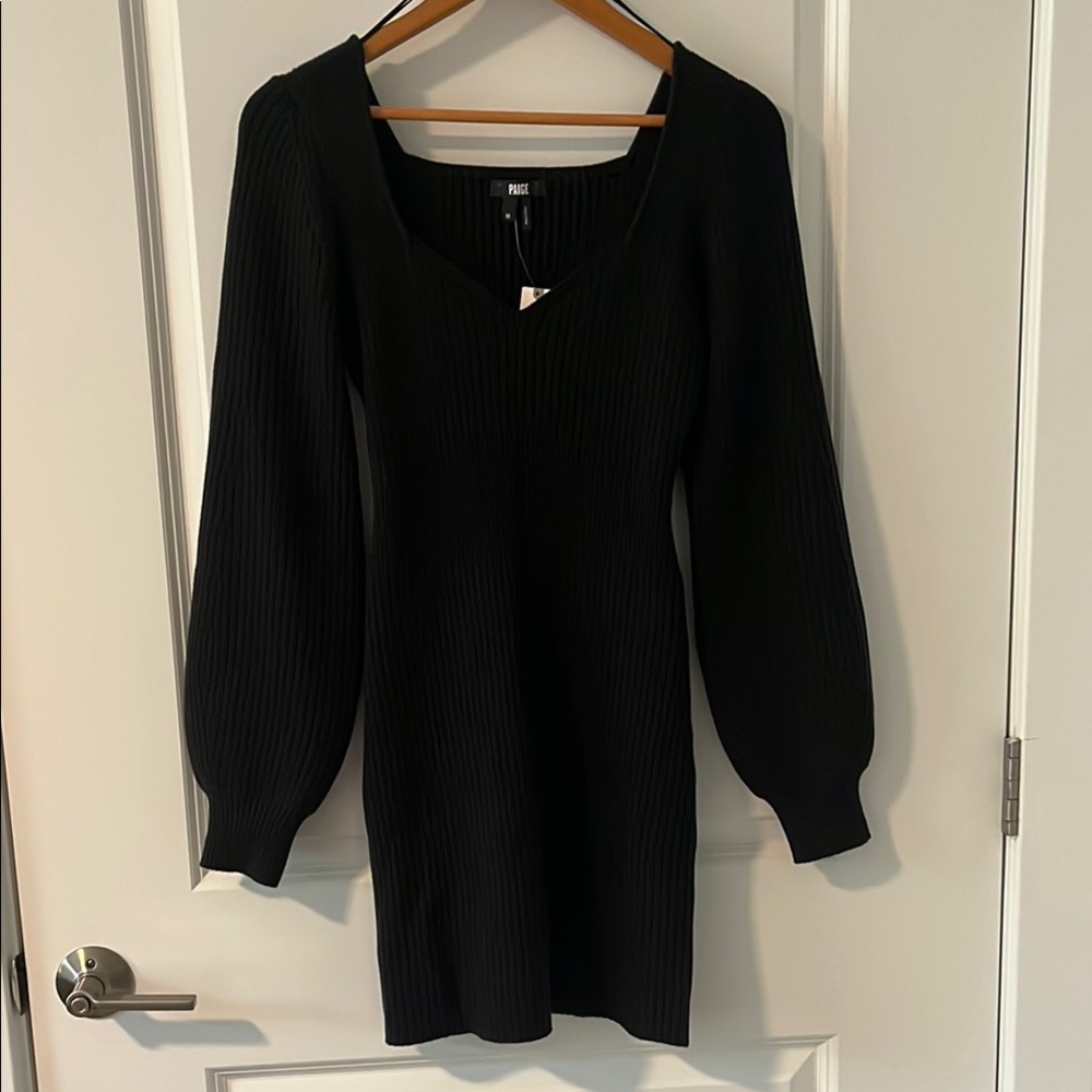 Paige Black Long Sleeve Sweater Dress